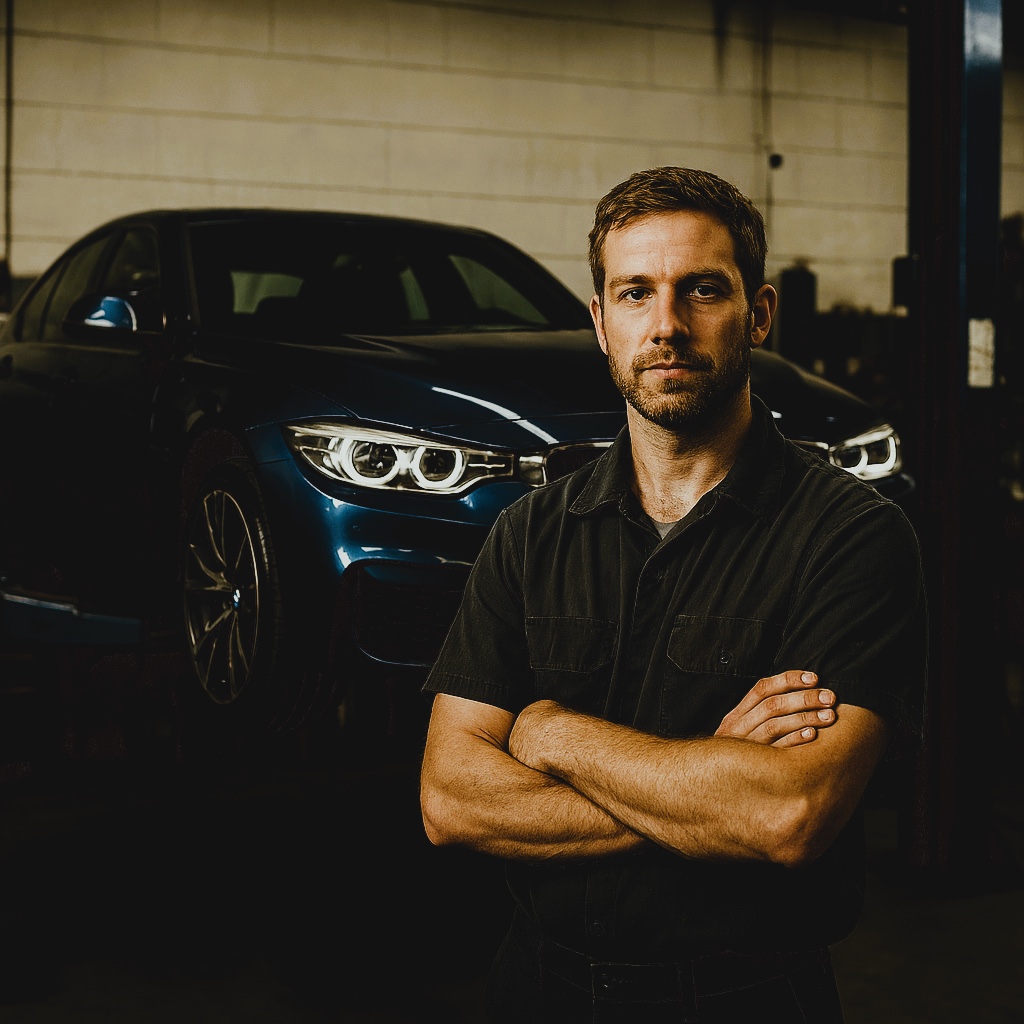 Mekaniker arbetar på bil